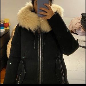 RUDSAK real leather and fur winter coat size XS